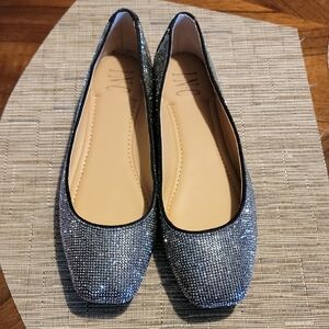INC International Concepts Glittering Silver Loafers